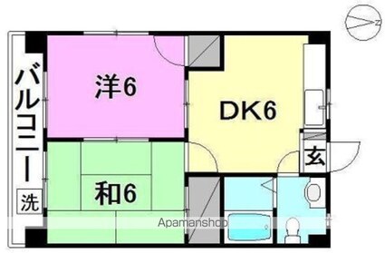 メゾンカトレア[2DK/34m2]の間取図