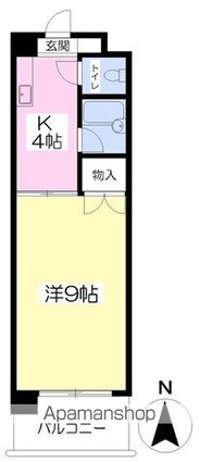 ｓｅｌｅコート２番館[1K/27m2]の間取図
