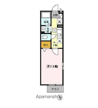 プルミエコート[1K/25m2]の間取図