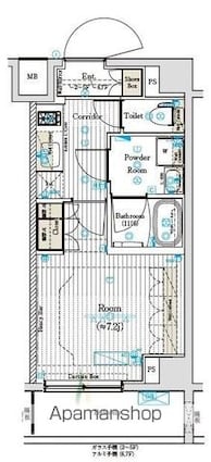 ブライズフォルム墨田[1K/25.55m2]の間取図