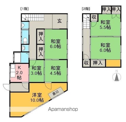 今窪貸家[6K/59.53m2]の間取図