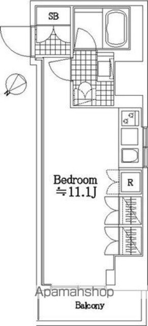 レヴィーガときわ台ｃｒｏｂ[1R/27.88m2]の間取図