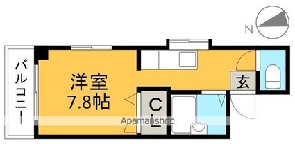 高知県高知市潮新町１丁目[1R/17.83m2]の間取図