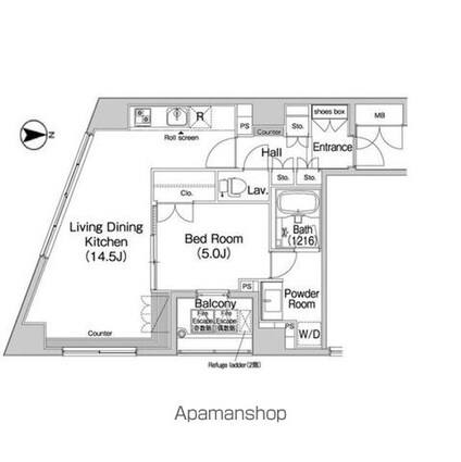コンフォリア上野広小路[1LDK/50.59m2]の間取図