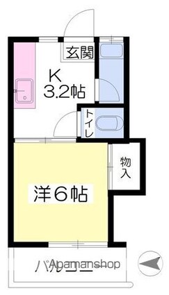 コーポ生石[1K/19.22m2]の間取図