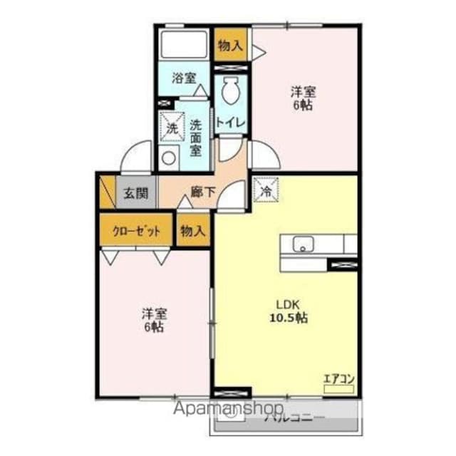 ルミエール[2LDK/53.76m2]の間取図