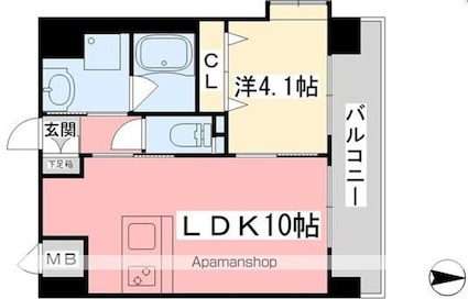 フェニックス本町[1LDK/34.3m2]の間取図