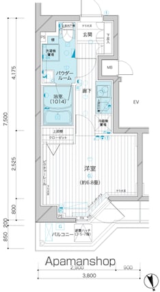 東京都杉並区西荻北３丁目[1K/23.53m2]の間取図