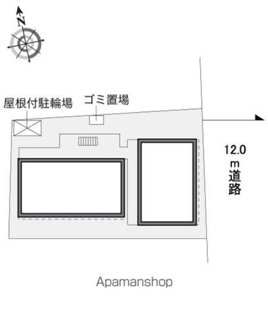レオパレスシャンテ[1K/19.87m2]の配置図