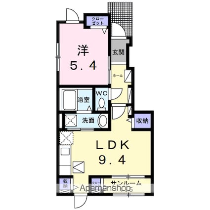 セレノアント[1LDK/40.01m2]の間取図