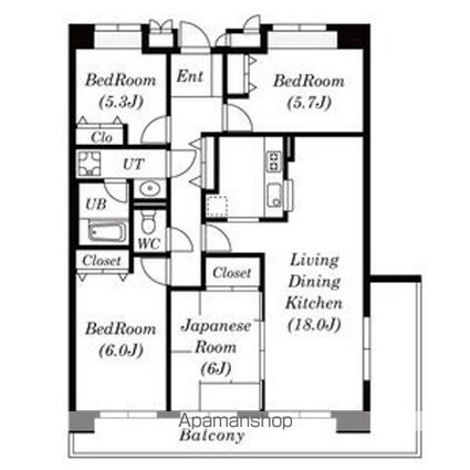 シティアガーデン甲府[4LDK/92.75m2]の間取図