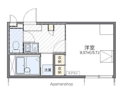 レオパレスＡＶＡＮＺＡＲＥ　Ｋ[1K/20.28m2]の間取図