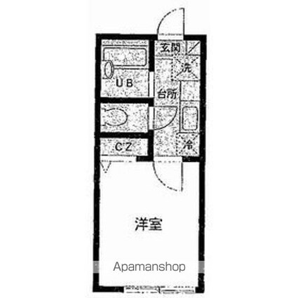 グランドール上北沢[1K/16.51m2]の間取図