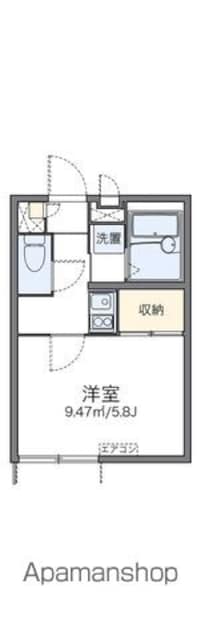レオパレス双葉[1K/19.87m2]の間取図