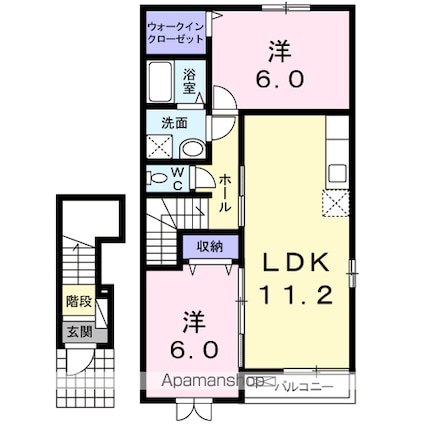 フォルトグランデ　Ⅲ[2LDK/57.26m2]の間取図
