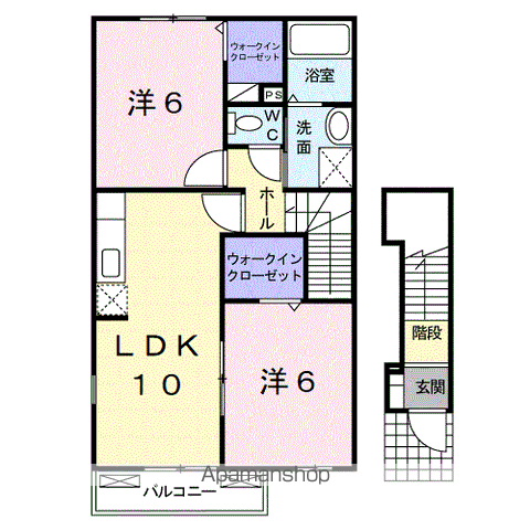 【有田市港町のアパートの間取り】