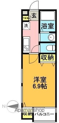 ルーチェ羽根木[1K/23.18m2]の間取図