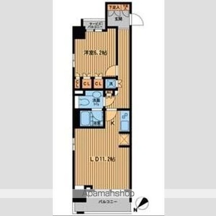 プライムアーバン日本橋横山町[1LDK/49.52m2]の間取図