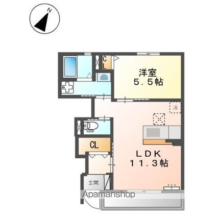 グランビスタ[1LDK/41.96m2]の間取図