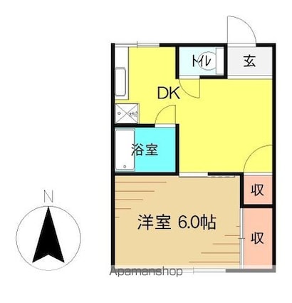 福島県郡山市富久山町久保田字梅田[1DK/28.98m2]の間取図