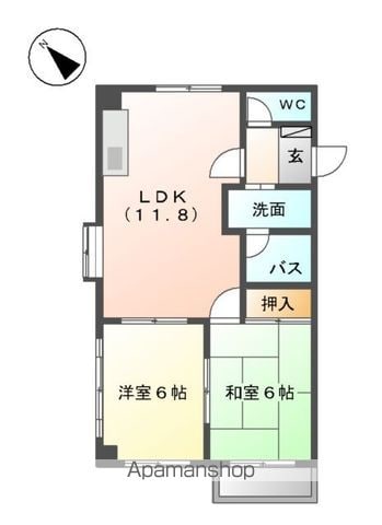 福岡市博多区春町のマンションの間取り