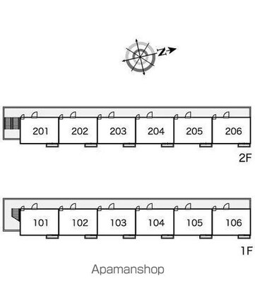 レオパレスエスペーロ本町[1K/19.87m2]の配置図
