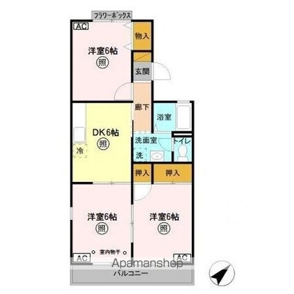インペリアルハイツ　ＩＩＩ[3DK/55m2]の間取図