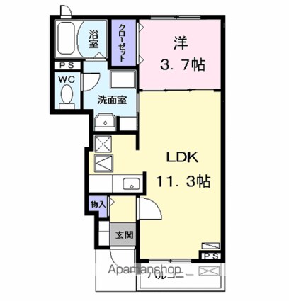 プランドール　Ｔ[1LDK/37.13m2]の間取図