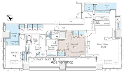 パークコート虎ノ門[2LDK/134.18m2]の間取図