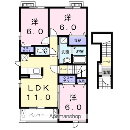 ベルファミーユ[3LDK/68.03m2]の間取図