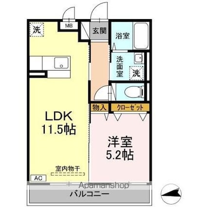 Ｐｕｒｅ　Ｃｏｕｒｔ[1LDK/40.07m2]の間取図