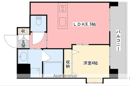 フェニックス西堀端[1LDK/31.85m2]の間取図