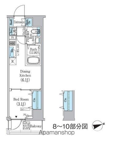 プライムブリス東中野駅前の間取り写真