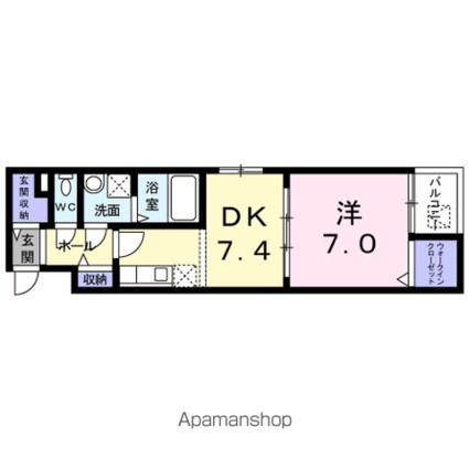 Ｋ．ＯレーベンⅡ[1DK/38.11m2]の間取図