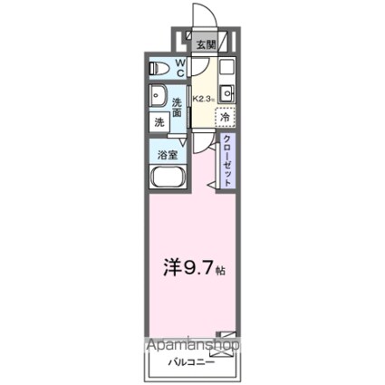 ヒカルサ甲府国母　ウエスト[1K/28.87m2]の間取図