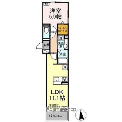 プラムＶＩ[1LDK/40.94m2]の間取図