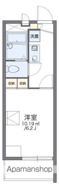 レオパレスクレール[1K/19.87m2]の間取図