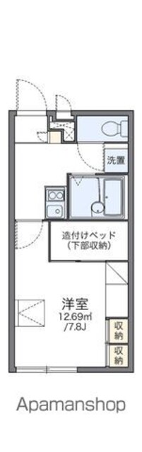 レオパレスグレイスコート　古江[1K/21.81m2]の間取図