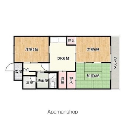 レジデンス三吉[3DK/58.24m2]の間取図