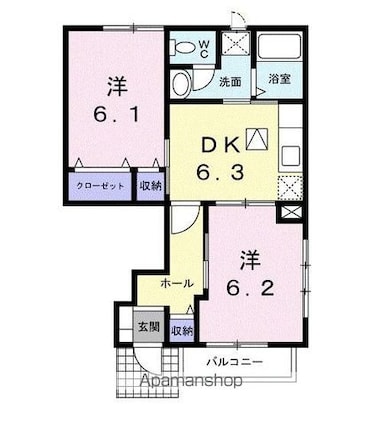 センチュリー２１　Ｇ[2DK/46.92m2]の間取図