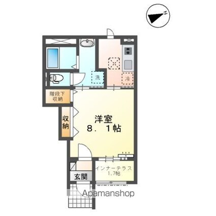 レインボーシティＳ　Ｖ[1K/33.86m2]の間取図