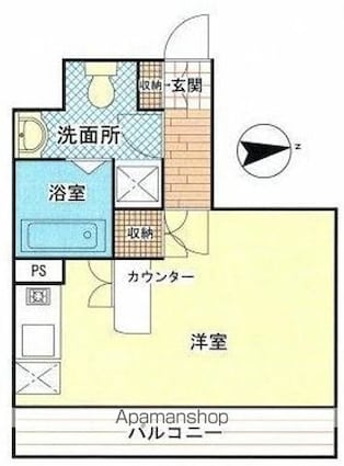 東京都杉並区梅里２丁目[1K/22.26m2]の間取図