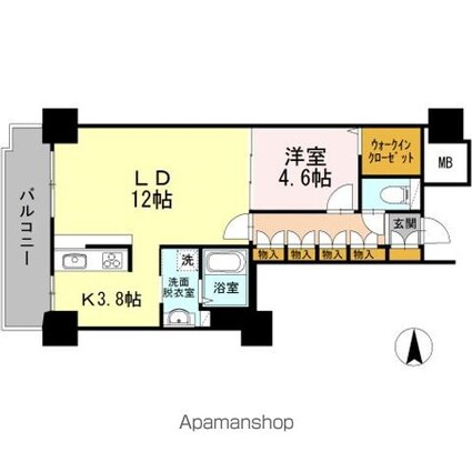 品川シーサイドビュータワー　Ⅰ[1LDK/53.4m2]の間取図