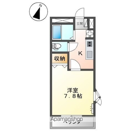 ワンハイム[1K/24.75m2]の間取図