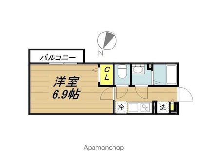 リブリ・ラヴィ・ルミエール[1K/22.35m2]の間取図