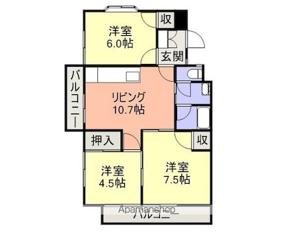 エステートピアＴ[3LDK/59.98m2]の間取図