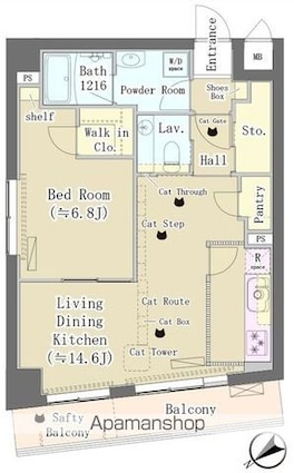 Ｍａｉｓｏｎ　ｄｅ　Ｔａｋａｙａ[1LDK/52.33m2]の間取図