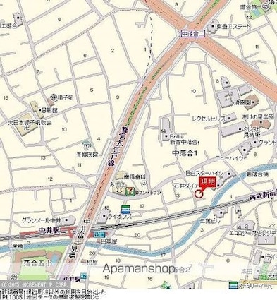 東京都新宿区中落合１丁目[1R/16.74m2]の配置図