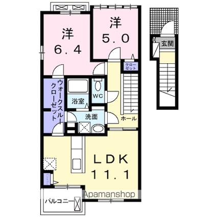 トウルージュ[2LDK/58.78m2]の間取図