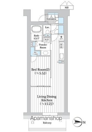 アビティグランデ砧　（Ｃ棟）[1LDK/48.66m2]の間取図